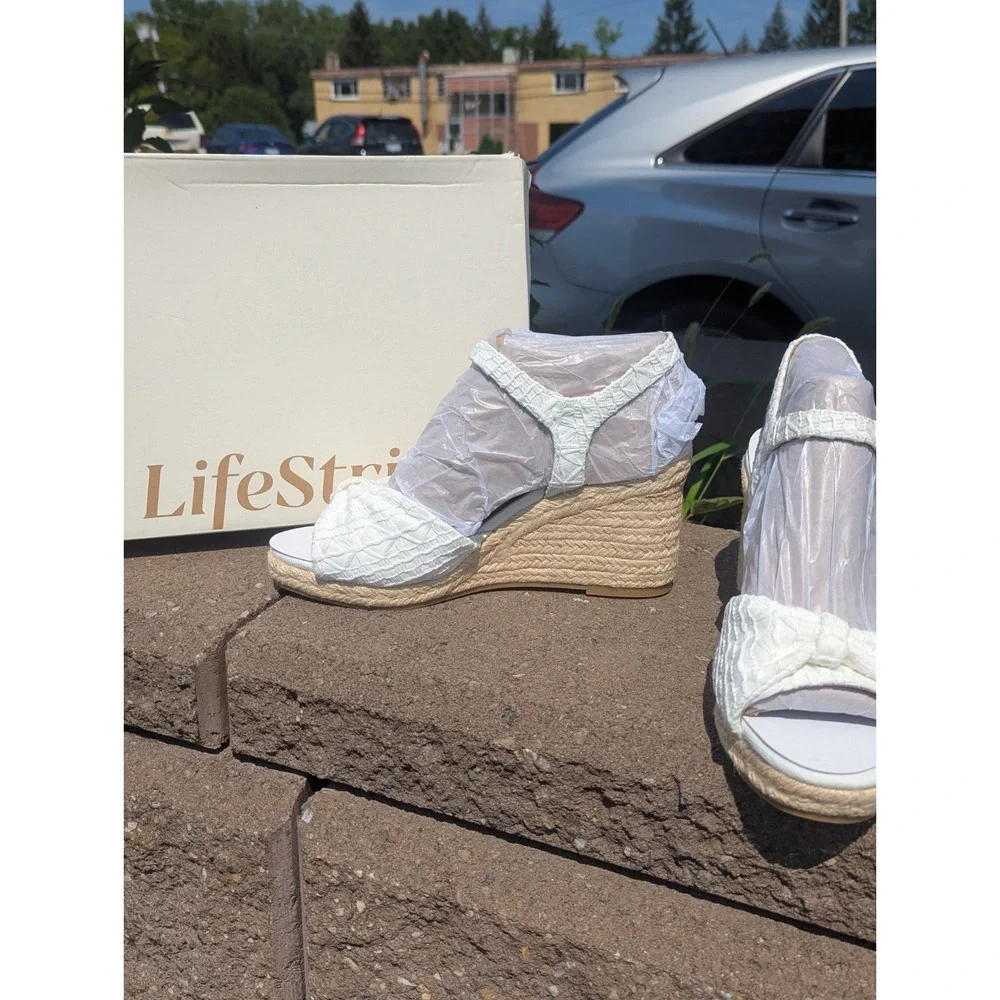 Coquette Cottagecore Festival Bow Espadrille Sandals LifeStride Tahlia 10M NIB